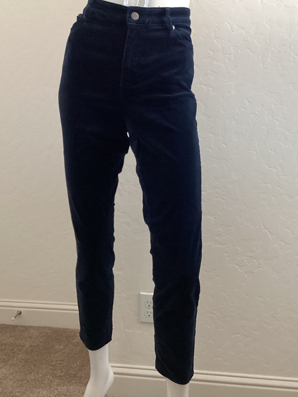 Well Worn size 10, navy blue velour jeans, very gently used